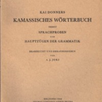 Kai Donners Kamassisches Wörterbuch nebst Sprachproben und Hauptzügen der Grammatik