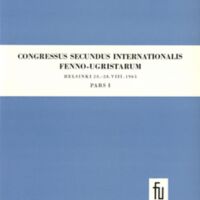 Congressus secundus internationalis Fenno-Ugristarum Helsingiae habitus 23.–28. VIII. 1965. Pars I. Acta linguistica.