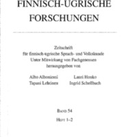 Finnisch-Ugrische Forschungen 54: Heft 1—2