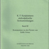 K. F. Karjalainens südostjakische Textsammlungen. Band III (SUST 247)