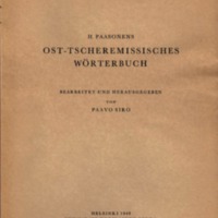 H. Paasonens Ost-tscheremissisches Wörterbuch