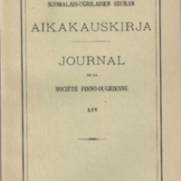 Suomalais-Ugrilaisen Seuran Aikakauskirja 54